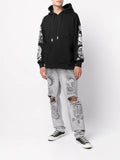 Haculla graphic-print distressed hoodie