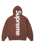 Supreme satin-appliqué "Brown" hoodie
