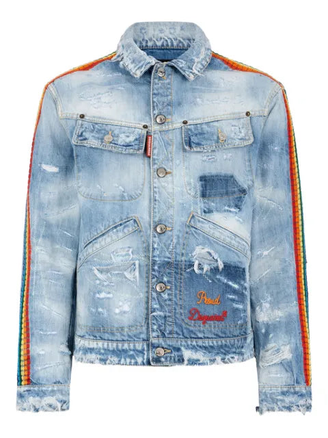 DSQUARED2 rainbow wash denim jacket