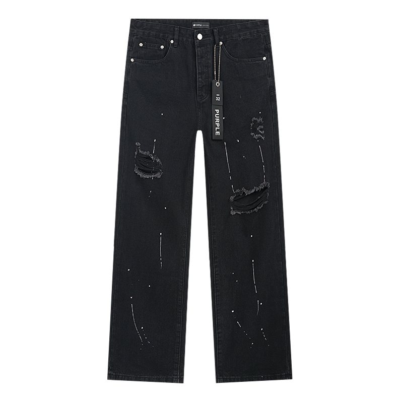 Purple Brand Paint-Splatter Distressed Jeans
