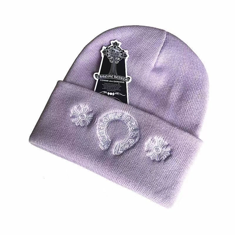 Chrome Hearts Horse Shoe Beanie Purple