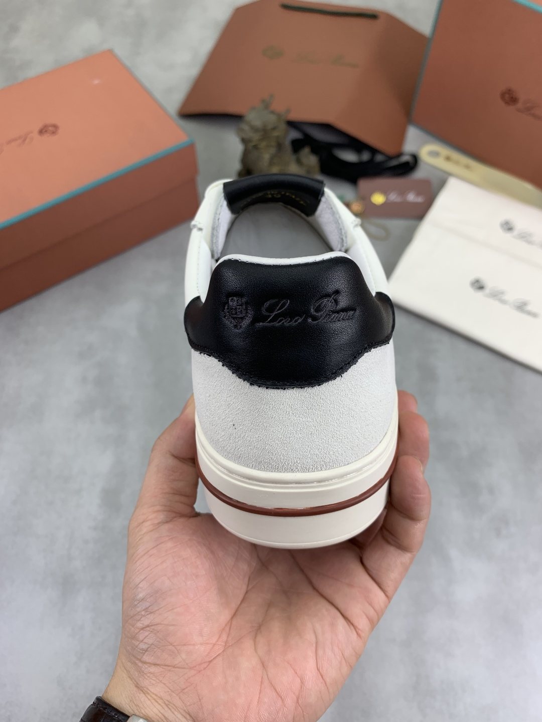Loro Piana Contrast Stripe Low-Top Sneakers